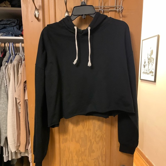 Wild Fable Crop Hoodie Black 1X